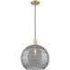 Arcadia Athens Deco Swirl 1 Light 13.75 inch Antique Brass Mini Pendant Ceiling Light