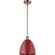 Ballston Plymouth Dome LED 9 inch Antique Copper Pendant Ceiling Light in Matte Red