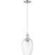 Downtown Urban Preston 1 Light 6.25 inch Brushed Satin Nickel Mini Pendant Ceiling Light in Clear
