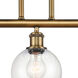 Ballston Athens 3 Light 36 inch Brushed Brass Island Light Ceiling Light in Seedy Glass