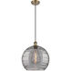 Ballston Athens Deco Swirl 1 Light 13.75 inch Brushed Brass Cord Hung Pendant Ceiling Light
