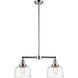 Franklin Restoration Bell LED 21 inch Polished Chrome Island Light Ceiling Light in Clear Deco Swirl Glass