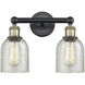 Caledonia 2 Light 14 inch Black Antique Brass and Mica Bath Vanity Light Wall Light