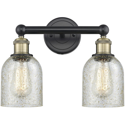 Caledonia 2 Light 14 inch Black Antique Brass and Mica Bath Vanity Light Wall Light