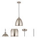 Edison Dome 1 Light 9 inch Brushed Satin Nickel Mini Pendant Ceiling Light