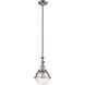 Franklin Restoration Hampden LED 7 inch Black Antique Brass and Matte Black Mini Pendant Ceiling Light in Matte White Glass