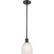 Ballston Castile 1 Light 6 inch Matte Black Pendant Ceiling Light in White Glass, Ballston