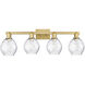 Arcadia Waverly 4 Light 33 inch Brushed Brass Bath Vanity Light Wall Light