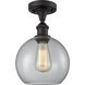 Ballston Athens 1 Light 8 inch Oil Rubbed Bronze Semi-Flush Mount Ceiling Light in Clear Glass, Ballston