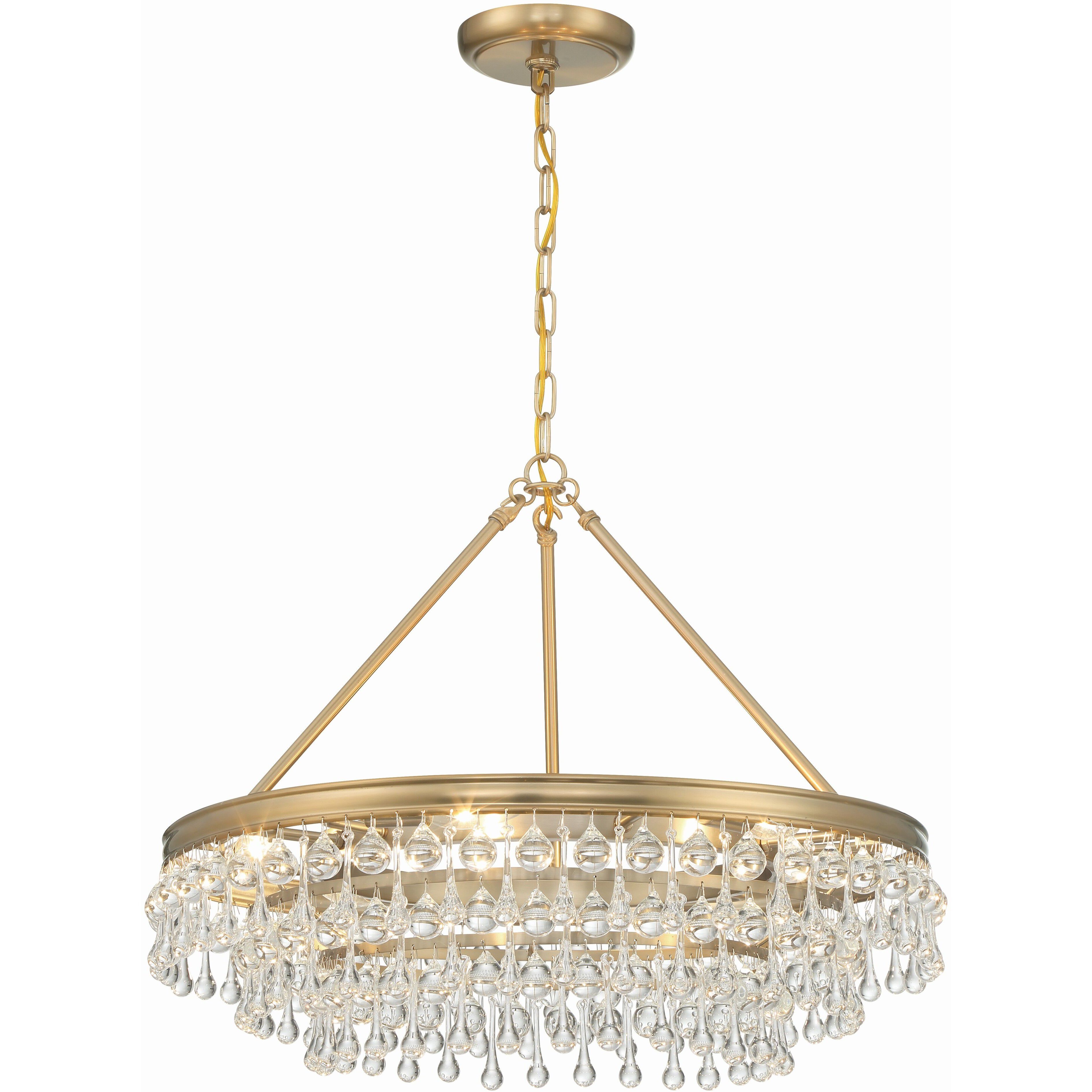 Calypso 6 Light 25 inch Vibrant Gold Chandelier Ceiling Light