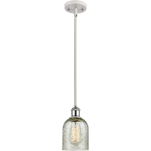 Ballston Caledonia 1 Light 5 inch White and Polished Chrome Pendant Ceiling Light in Mica Glass, Ballston