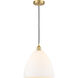 Edison Dome 1 Light 12 inch Satin Gold Mini Pendant Ceiling Light