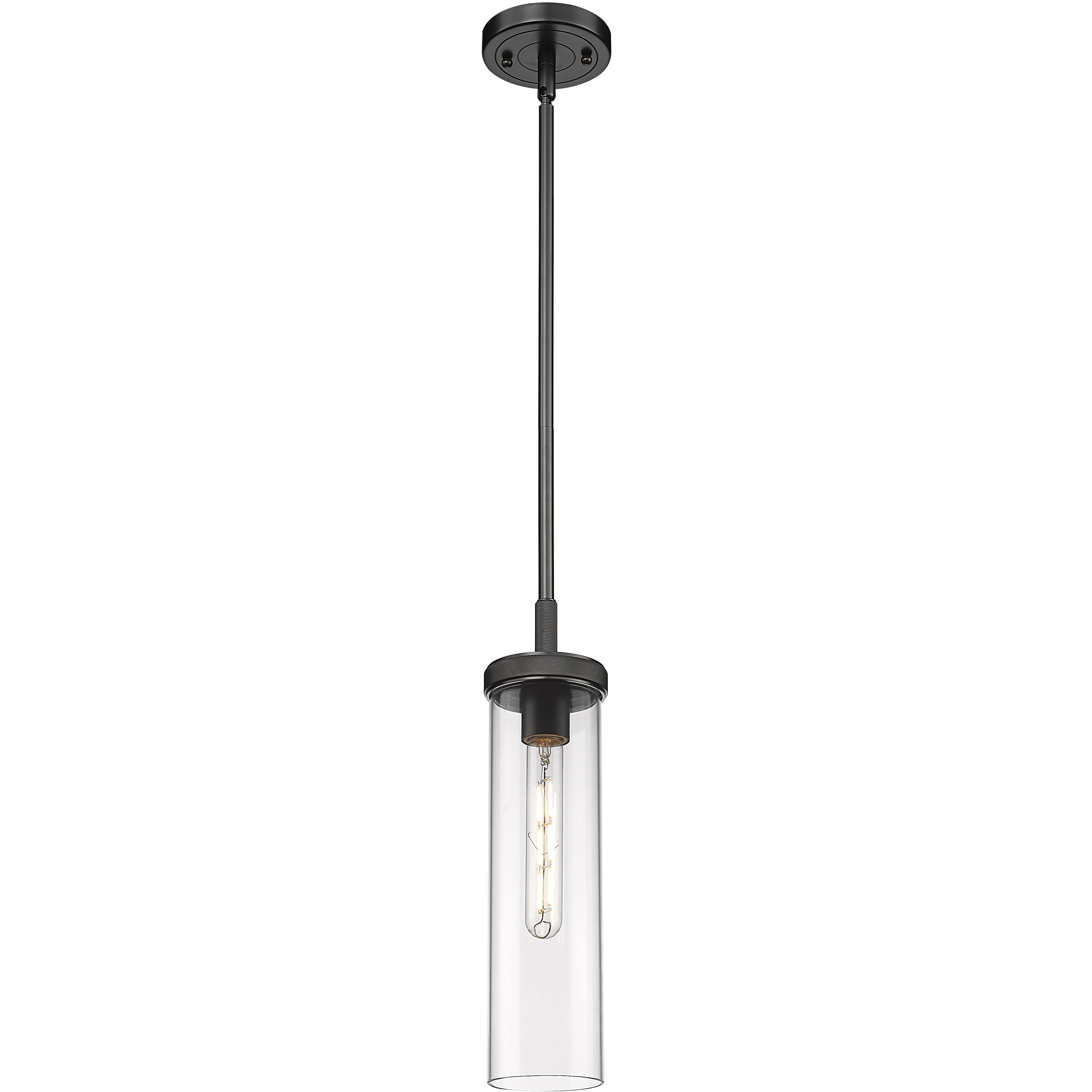 Lincoln 1 Light 3.88 inch Matte Black Pendant Ceiling Light in Clear Glass