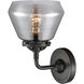 Nouveau Fulton LED 7 inch Oil Rubbed Bronze Sconce Wall Light in Plated Smoke Glass, Nouveau