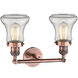 Franklin Restoration Bellmont LED 16.5 inch Antique Copper Bath Vanity Light Wall Light in Clear Glass, Franklin Restoration