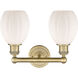Eaton 2 Light 14.5 inch Brushed Brass and Matte White Bath Vanity Light Wall Light