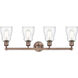 Ellery 4 Light 31.75 inch Antique Copper Bath Vanity Light Wall Light in Clear