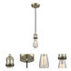 Franklin Restoration Bare Bulb 1 Light 2 inch Antique Brass Mini Pendant Ceiling Light, Franklin Restoration