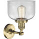 Franklin Restoration Large Bell LED 8 inch Antique Brass Semi-Flush Mount Ceiling Light in Clear Glass, Franklin Restoration