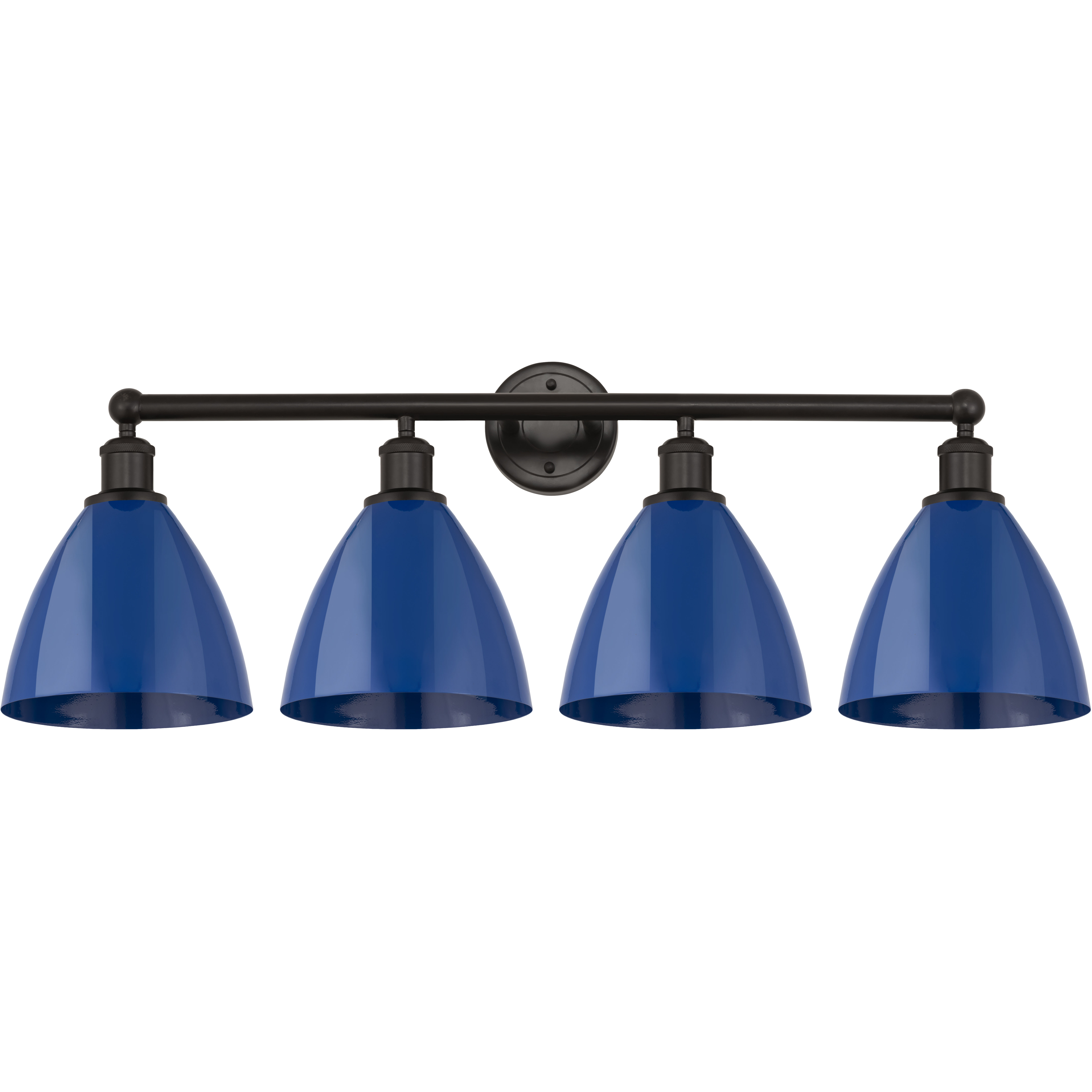 Edison Plymouth Dome 4 Light 35 inch Oil Rubbed Bronze Bath Vanity Light Wall Light in Blue