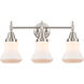 Caden LED 24 inch Satin Nickel Bath Vanity Light Wall Light in Matte White Glass
