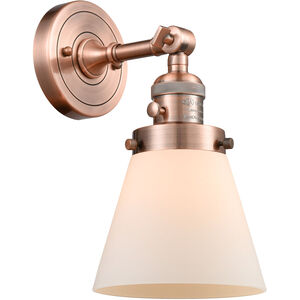 Franklin Restoration Small Cone LED 6 inch Antique Copper Sconce Wall Light, Franklin Restoration