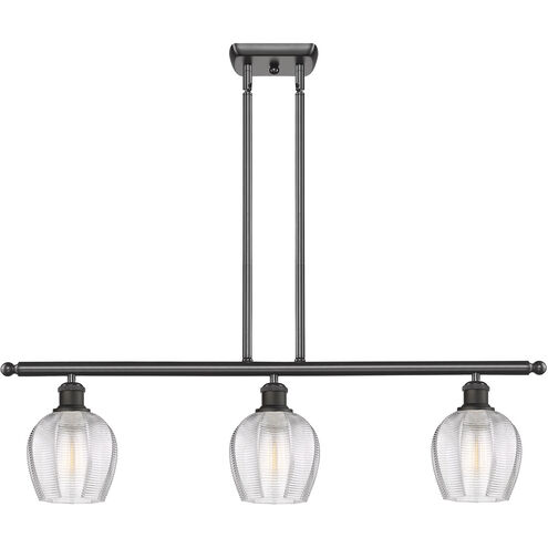 Ballston Norfolk LED 36 inch Oil Rubbed Bronze Island Light Ceiling Light in Clear Glass