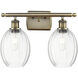 Ballston Preston 2 Light 16.25 inch Antique Brass Bath Vanity Light Wall Light in Clear