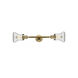 Franklin Restoration Bellmont 2 Light 6 inch Brushed Brass Bath Vanity Light Wall Light in Clear Glass, Franklin Restoration
