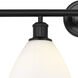 Edison Bristol Glass 4 Light 35 inch Matte Black Bath Vanity Light Wall Light in Matte White Glass