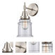 Caden 1 Light 6 inch Satin Nickel Sconce Wall Light in Seedy Glass