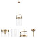 Restoration Pilaster 1 Light 9 inch Brushed Brass Mini Pendant Ceiling Light, Restoration