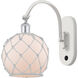 Ballston Farmhouse Rope 1 Light 8 inch White and Polished Chrome Sconce Wall Light