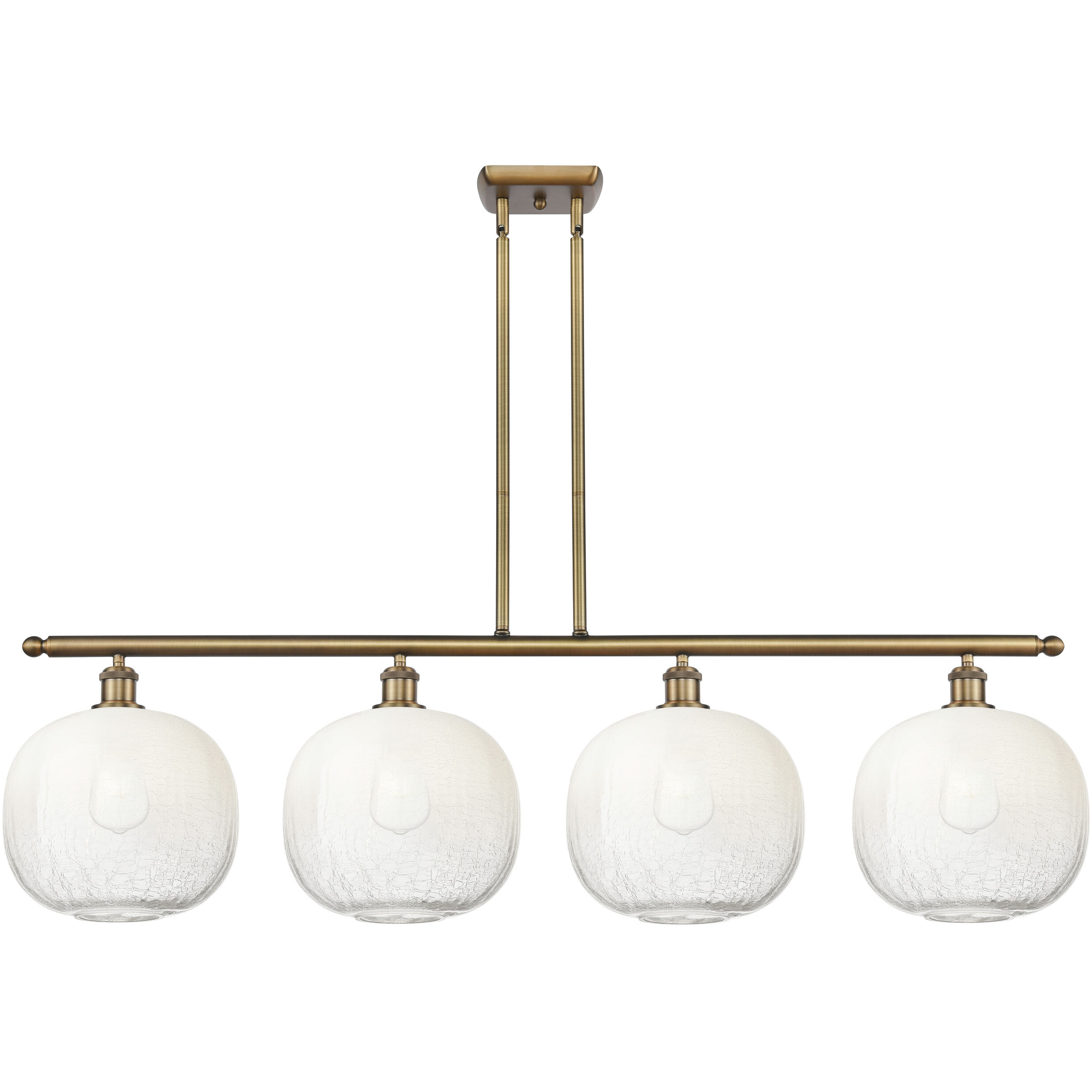 Ballston Brookhaven Sphere Island Light Ceiling Light in Brushed Brass, Opal Glass