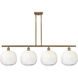 Ballston Brookhaven Sphere Island Light Ceiling Light in Brushed Brass, Opal Glass