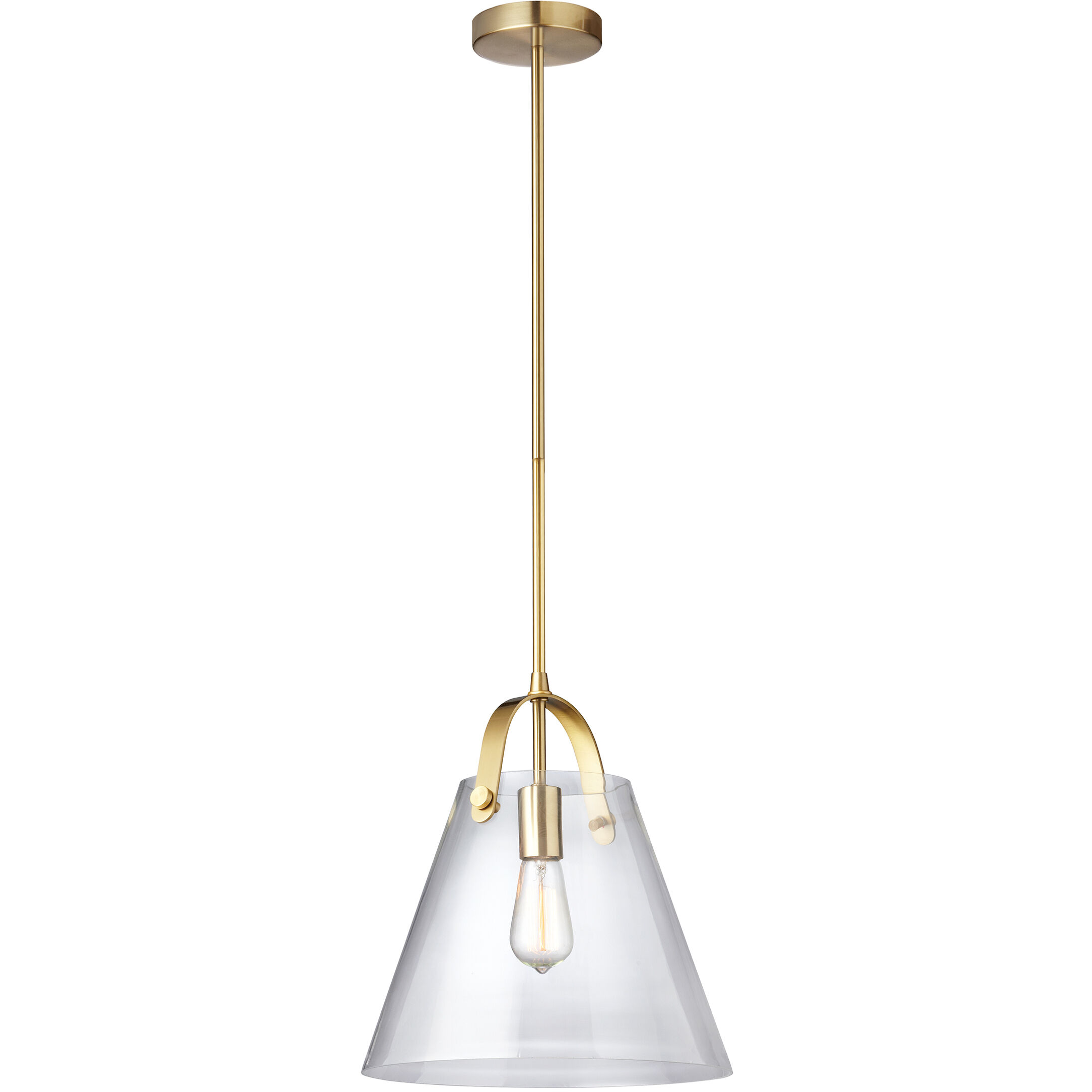 Polly 1 Light 12.75 inch Aged Brass Pendant Ceiling Light