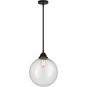 Nouveau 2 Beacon 1 Light 12 inch Matte Black Mini Pendant Ceiling Light in Incandescent, Seedy