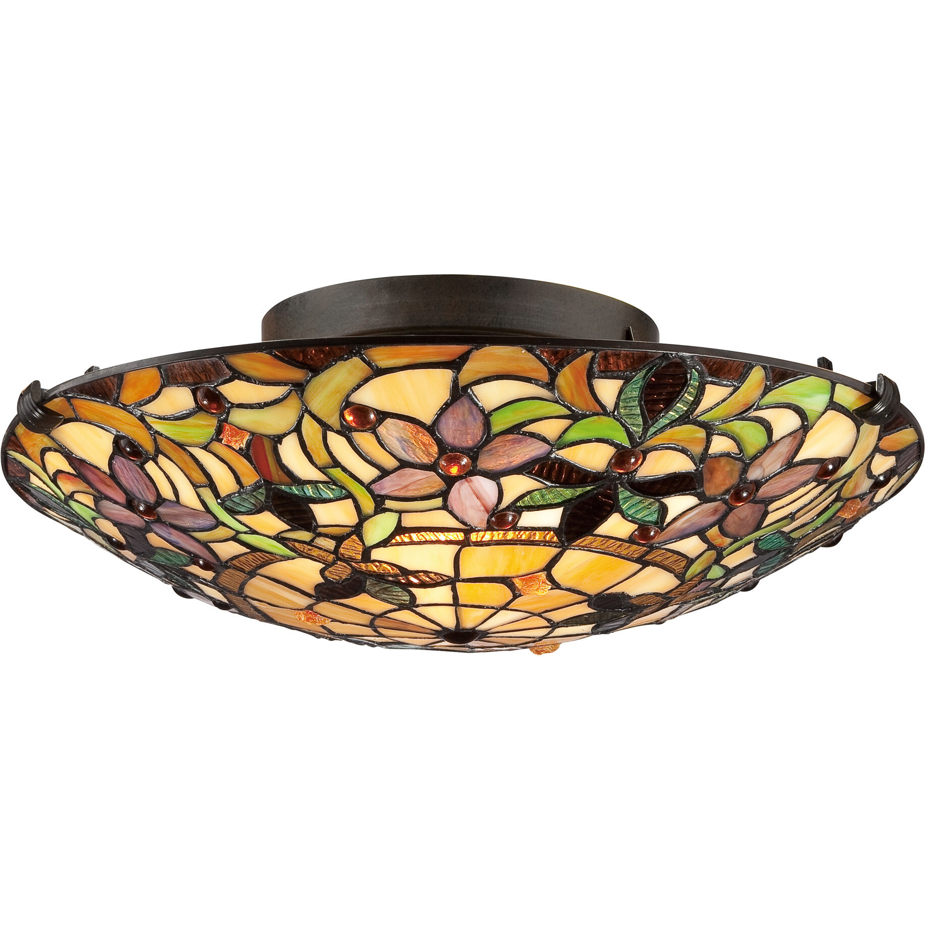 Kami 2 Light 17 inch Vintage Bronze Flush Mount Ceiling Light, Naturals