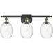 Ballston Preston 3 Light 26.25 inch Black Antique Brass Bath Vanity Light Wall Light in Clear