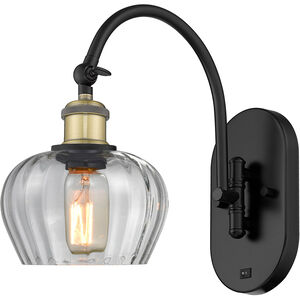 Ballston Fenton LED 7 inch Black Antique Brass Sconce Wall Light