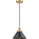 Edison Briarcliff 1 Light 10 inch Satin Gold Mini Pendant Ceiling Light