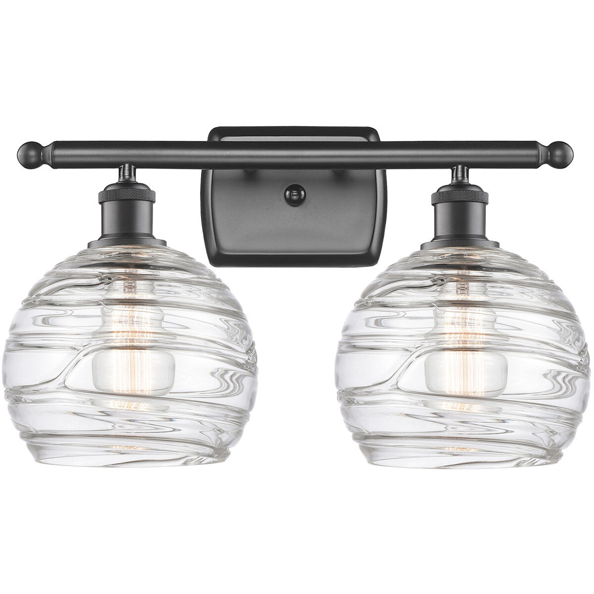 Ballston Deco Swirl 2 Light 16 inch Oil Rubbed Bronze Bath Vanity Light Wall Light, Ballston