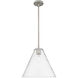 Crown Point 1 Light 12 inch Satin Nickel Pendant Ceiling Light in Clear Glass