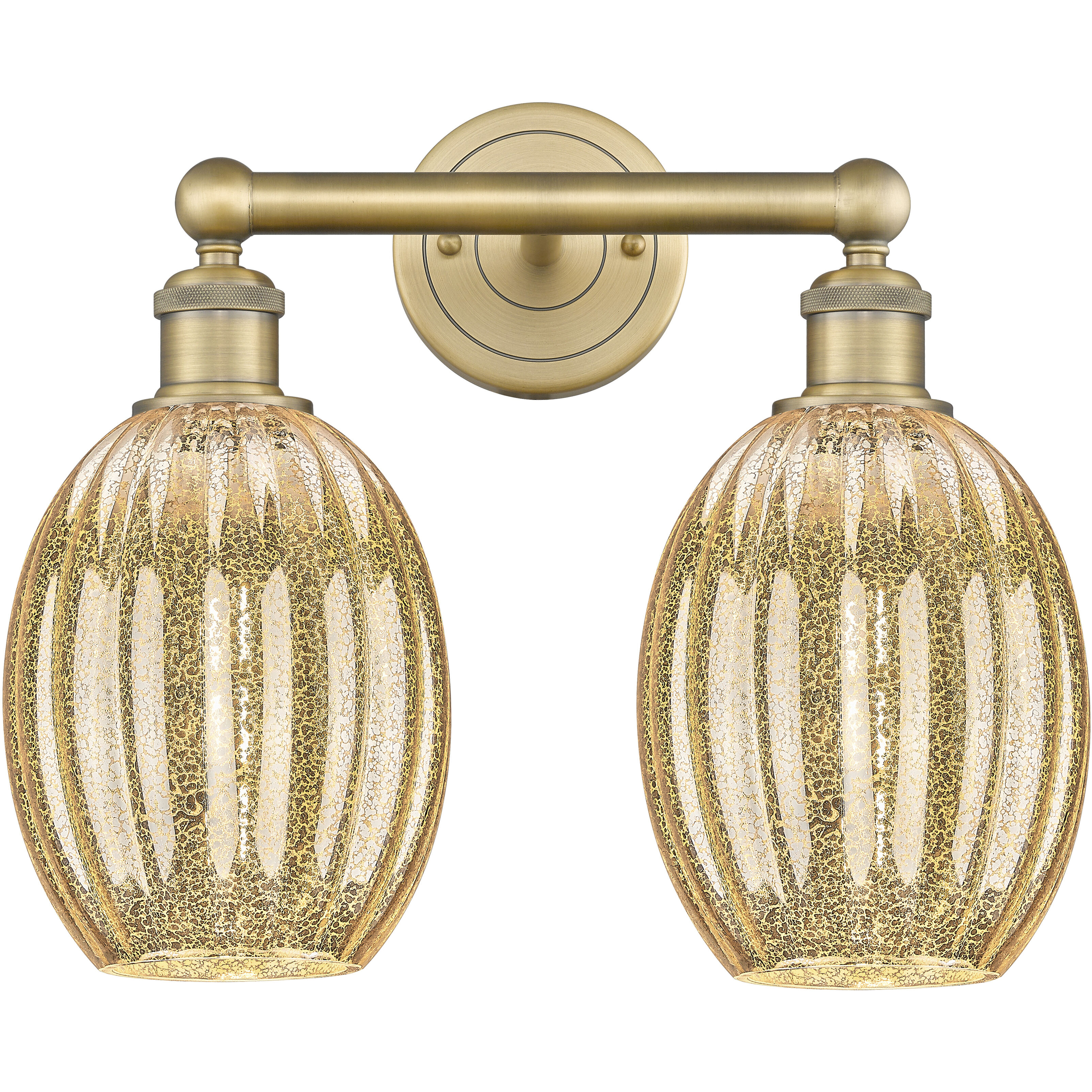 Edison Preston 2 Light 15.25 inch Brushed Brass Bath Vanity Light Wall Light in Mercury