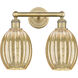 Edison Preston 2 Light 15.25 inch Brushed Brass Bath Vanity Light Wall Light in Mercury