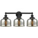 Bell 3 Light 24.5 inch Matte Black Bath Vanity Light Wall Light