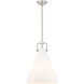 Haverhill 1 Light 14 inch Brushed Satin Nickel Pendant Ceiling Light in Matte White Glass