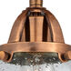 Nouveau 2 Beacon 1 Light 6 inch Antique Copper Semi-Flush Mount Ceiling Light in Seedy Glass