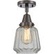 Franklin Restoration Chatham 1 Light 6 inch Oil Rubbed Bronze Flush Mount Ceiling Light in Clear Glass