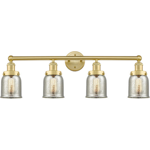 Bell 4 Light 33.5 inch Satin Gold Bath Vanity Light Wall Light in Silver Plated Mercury Glass, Small